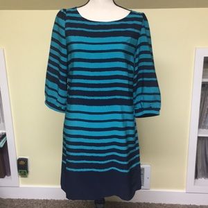 Teal & Navy polyester dress Sz M